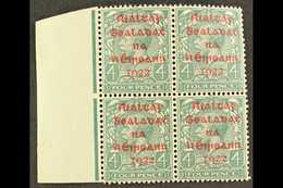 6608 1922 DOLLARD 4d Grey-green With Carmine Overprint, SG 6c, Superb Nhm Left Marginal Block Of Four. For More Images,  - Other & Unclassified
