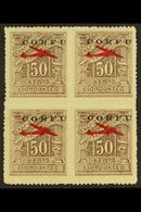 6723 CORFU 1941 50L Brown Rouletted Air Overprint (Sassone 1, SG 21), Never Hinged Mint BLOCK Of 4, Fresh. (4 Stamps) Fo - Unclassified
