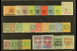 7049 1902-1910 MINT KEVII SELECTION Presented On A Stock Card Including 1904-07 Arms Set, 1910 Set To 5r, 1903-04 Expres - Mauritius (...-1967)