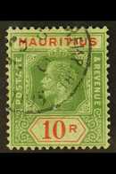 7052 1913-22 10s Green & Red/green (blue Green Back), SG 204, Good Cds Used  For More Images, Please Visit Http://www.sa - Mauritius (...-1967)