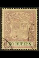 7054 1921-26 50r Dull Purple & Green, SG 222, Used With Two Part Cds (these Dubious), Some Light Surface Marks & Small R - Mauritius (...-1967)
