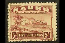 7111 1924-48 5s Claret On Greyish Paper, SG 38A, Fine Cds Used For More Images, Please Visit Http://www.sandafayre.com/i - Nauru