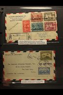 7270 AIR POST COVERS COLLECTION 1929-47 Wonderful Collection Of Commercial And Philatelic Covers Displayed In An Album,  - Nicaragua