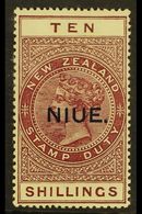 7297 1918-29 10s Maroon On "De La Rue" Paper, SG 36, Fine Mint. For More Images, Please Visit Http://www.sandafayre.com/ - Niue