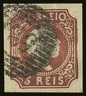 7423 1855-56 5r Red-brown Straight Hair, Michel 5, SG 10, Afinsa 5, Fine Used, Four Large Margins, Fresh Colour, An Attr - Other & Unclassified