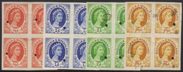 7485 1954-56 Imperf Plate Proof Blocks Of Four ½d, 1d, 2d And 2½d, Mint Or Never Hinged Mint, With Archive Security Punc - Rhodesia & Nyasaland (1954-1963)