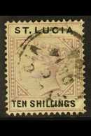 7545 1891-8 10s Dull Mauve & Black, Die II, Wmk Crown CA, SG 52, Good Used. For More Images, Please Visit Http://www.san - St.Lucia (...-1978)