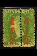 7561 1881 ½d On Half 6d Bright Green, Variety "unsevered Pair", SG 33a, Fine Mint. Ex Jaffe Collection. For More Images, - St.Vincent (...-1979)