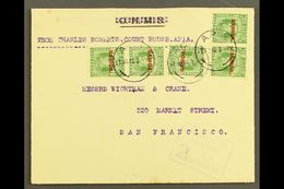 7588 1916 Official Cover With "O.H.M.S." Obliterated To USA, Franked ½d X5, SG 115, Apia 17.11.16 Postmarks, Censor "2"  - Samoa