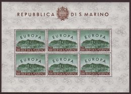 7608 1961 500L Europa (SG 640) COMPLETE SHEETLET OF SIX STAMPS (Sass Foglietti 23) Very Fine Never Hinged Mint. For More - Otros & Sin Clasificación