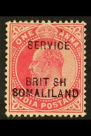 7672 OFFICIAL 1903 1a Carmine With "BRIT  SH" ERROR, SG O7a, Very Fine Mint. For More Images, Please Visit Http://www.sa - Somaliland (Protectorate ...-1959)