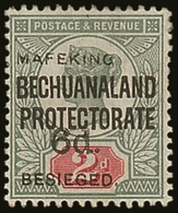 7723 MAFEKING 1900 6d On 2d Green And Carmine, Wide Setting, SG 13, Fine Mint, Large Part Og. Rare Stamp! For More Image - Unclassified