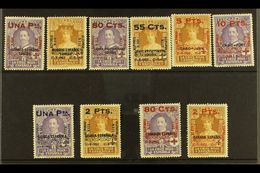 7925 1927 25th Anniv Of Coronation / Red Cross Ovpts On Spanish Offices, SG 460/9, Very Fine And Fresh Mint. (10 Stamps) - Other & Unclassified