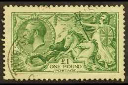 8365 1913 £1 Green "Seahorse", SG 403, Fine Cds Used With One Shortish Perf. Lovely For More Images, Please Visit Http:/ - Unclassified