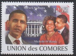 Comores Comoros Komoren 2008 USA President Barack Michelle Obama The White House US Flag Mi. I-VI Bl. I Unissued - Postzegels