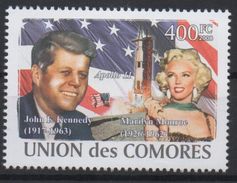 Comores Comoros Komoren 2008 USA President John F. Kennedy Marilyn Monroe Apollo 11 Space Espace Mi. I-VI Bl. I Unissued - Attori