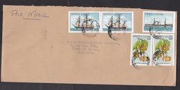 Sierra Leone: Airmail Cover To Netherlands, 1987, 5 Stamps, Sailing/steam Ship, Francis Drake, Flowers (traces Of Use) - Sierra Leone (1961-...)