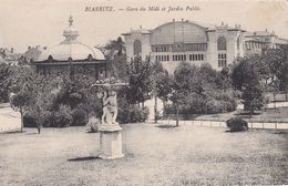 Cp , 64 , BIARRITZ , Gare Du Midi Et Jardin Public - Biarritz