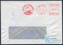 1968 Iceland Reykjavik Utvegsbanki Reistered Franking Machine Bank Cover - Storia Postale