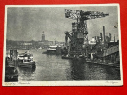 AK Hamburg Steinwärder H.v.Seggern Schiffe Dampfer Kranwerke 1934 - Noord