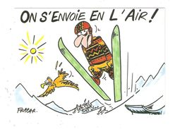 CPSM Illustration FRAPAR  Ski Folie On S'envoie En L'Air Saut Au Trempli D'un Skieur Oiseau Montagnes - Otros & Sin Clasificación