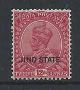 Indian States, Jind 1930 - 12a Claret, Wmk Upright SG97 MNH Cat £24 As MH SG2020 - Please See Full Description Below - Jhind