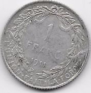 Belgique - 1 Franc 1911 - Argent - 1 Franco