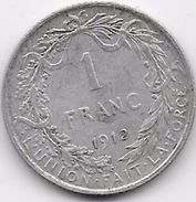 Belgique - 1 Franc 1912 - Argent - 1 Frank