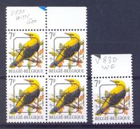 Belgie - 1992 - OBP - ** Preo - 830 P6a  - Blok - + Een Zegel  **  - Vogels Andre Buzin - Typos 1986-96 (Oiseaux)