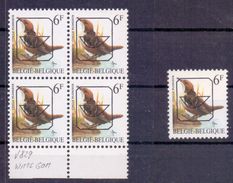 Belgie - 1992 - OBP - ** Preo - 829 P6a - Witte Gom - Blok - + Een Zegel  **  - Vogels Andre Buzin - Tipo 1986-96 (Uccelli)