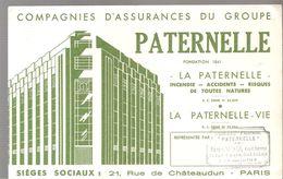 Buvard LA PATERNELLE COMPAGNIES D'ASSURANCES Buvard Offert Par René GAUTHIER Agent Général à Maubeuge - Bank & Insurance