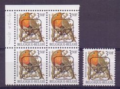 Belgie - 1986 - OBP - ** Preo - 822 P7a  - Blok - + Een Zegel  **  - Vogels Andre Buzin - Tipo 1986-96 (Uccelli)