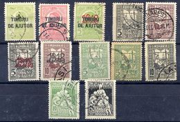 ROMANIA 1915-21 Obligatory Tax Stamps (Ajutor)  Used.  Michel 1-10 - Gebraucht