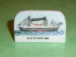 Fèves / Fève / Sports : Bateau , Ville De Paris 1890 , Les Paquebots Célèbrités 1995 , Dos Plat    T203 - Sport