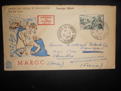Maroc Premier Jour De Casablanca 1954 Pour Chambery - Briefe U. Dokumente