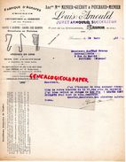 49-  SAUMUR - BELLE FACTURE LOUIS ARNOULD-MENIER GUERET PUICHAUD -FABRIQUE AGRAFES- CROCHETS ARDOISES- PLACE GENDARMERIE - 1900 – 1949