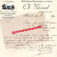 41 - BLOIS - BELLE FACTURE MERCERIE BONNETERIE " A LA FILEUSE " CH. VASSAL-4 RUE PORTE COTE-1902 - 1900 – 1949