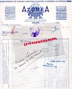 42 - FEURS - BELLE FACTURE AZUREA- RENE VULIN-JEAN VERDIER- MAGNET- CUISINE CHAUFFAGE ALCOOL-ESSENCE-PETROLE-1937 - 1900 – 1949