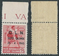 1945 ITALIA EMISSIONI CLN SESTO CALENDE MONUMENTI 75 CENT MNH ** - E98 - Centraal Comité Van Het Nationaal Verzet (CLN)
