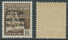 1945 ITALIA EMISSIONI CLN SESTO CALENDE MONUMENTI 10 CENT MNH ** - E99 - Centraal Comité Van Het Nationaal Verzet (CLN)