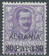 1907 LEVANTE ALBANIA FLOREALE 80 PA SU 50 CENT MNH ** - E101-3 - Albanië