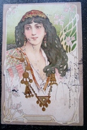 Art Nouveau Cpa Femme Collier    Timbrée 1904 - Frauen