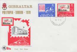 Enveloppe  FDC  1er  Jour   GIBRALTAR     Exposition  Philatélique  PHILYMPIA    à   LONDRES    1970 - Gibraltar