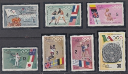 1968.62 CUBA 1968 MNH. Ed.1606-12. JUEGOS OLIMPICOS MEXICO, OLYMPIC GAMES CALENDARIO AZTECA. - Unused Stamps