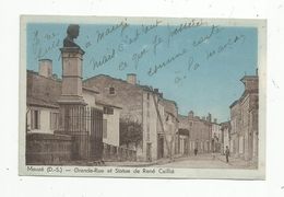 Cp , 79 , MAUZE , Grande Rue Et Statue De René Caillié , écrite 1949 - Mauze Sur Le Mignon