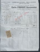 FACTURE DE 1885 EMILE FOURNIE GROSSE QUICAILLERIE FERS CHARBONS CLOUTERIE A L ÉTOILE BASCULES ESSENCE À SAINTE LIVRADE : - 1800 – 1899