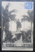 Maurice Port Louis Statue Labourdonnais Cpa Timbrée - Mauritius