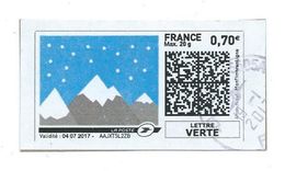 V 29 - MONTIMBREENLIGNE - MONTAGNE NEIGE  (Lettre Verte) - Druckbare Briefmarken (Montimbrenligne)
