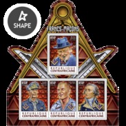 Centrafrica 2017, Massonery, Churchill, Washington, 4val In BF - George Washington