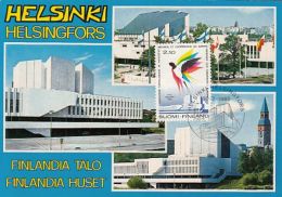 HELSINKI HOUSE, EUROPEAN TREATIES ANNIVERSARY, CM, MAXICARD, CARTES MAXIMUM, 1985, FINLAND - Tarjetas – Máximo